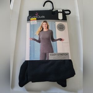 Cuddl Duds Women's CozyStretch Thermal Long Sleeve Crew Black